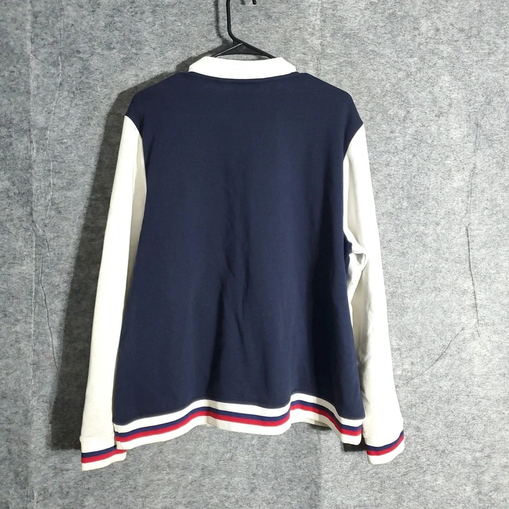 Tommy Hilfiger Jacket Mens XXL Navy White Varsity Bomber H 1985 Logo Preppy‎